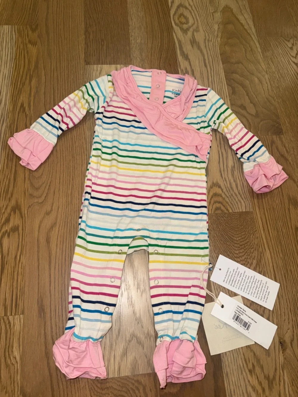 Kickee Pants Kimono Double Ruffle Romper NWT